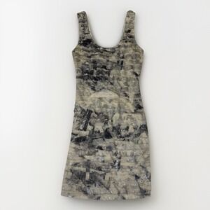 Forever 21 Abstract Print Bodycon Mini Dress Womens Small Made in USA Y2K Grunge